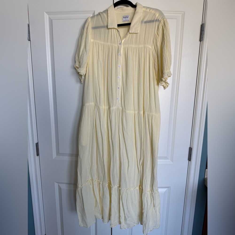 Esby Light Yellow Long Sleeve Dress